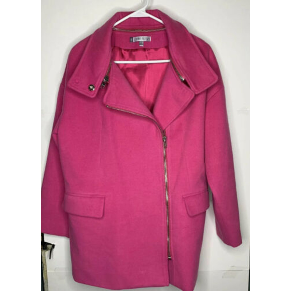 Jennifer Lopez Womens Assymetrical Zip Peacoat S